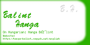 balint hanga business card